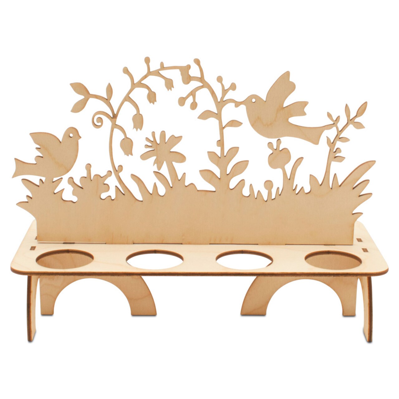 Garden Scene Wooden Egg Holder Kit with 8 Eggs 2-1/2”, for Easter| Woodpeckers